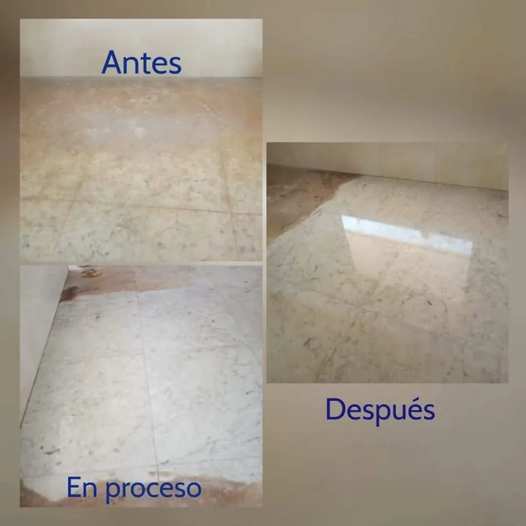 Proceso de pulido de mármol